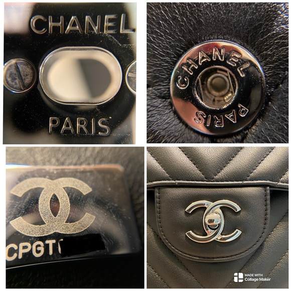 Chanel Classic Double Flap Chevron Jumbo Calfskin Bag in Black from 22C - Rare - Picture 15 of 17